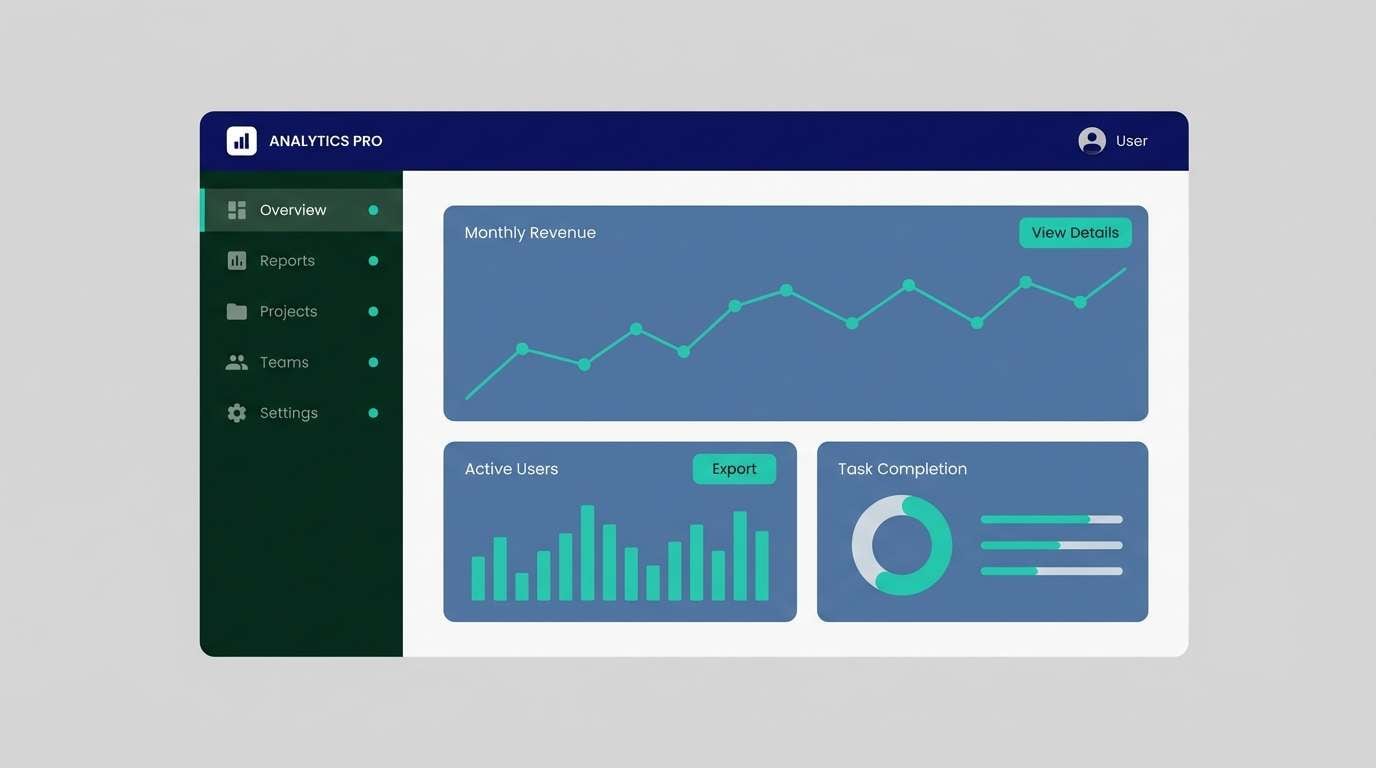 saas dashboard ui mockup