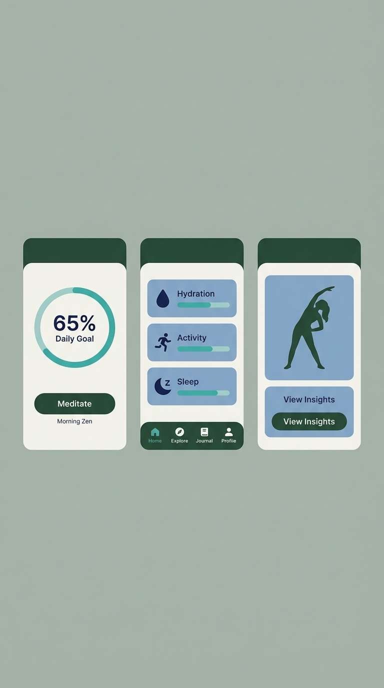 wellness app ui screens