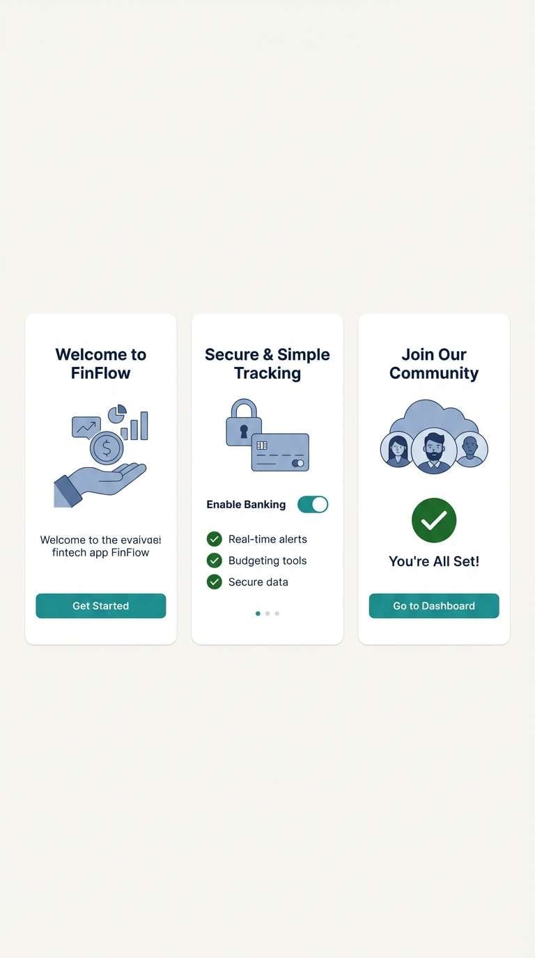 fintech onboarding ui screens