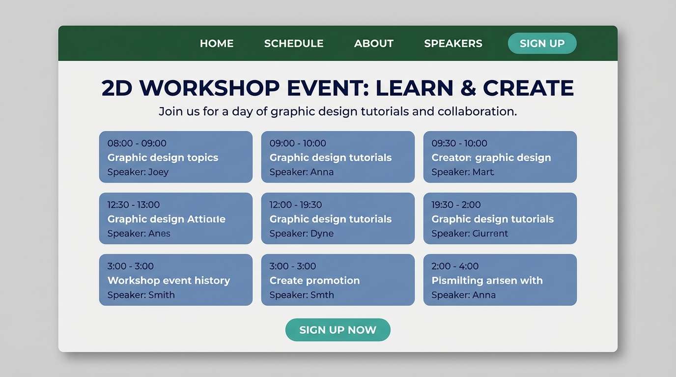 event landing page mockup