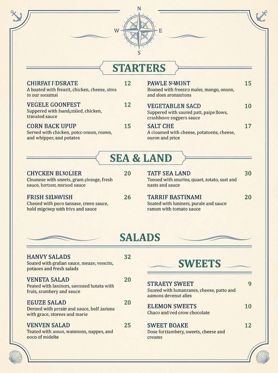 restaurant menu design