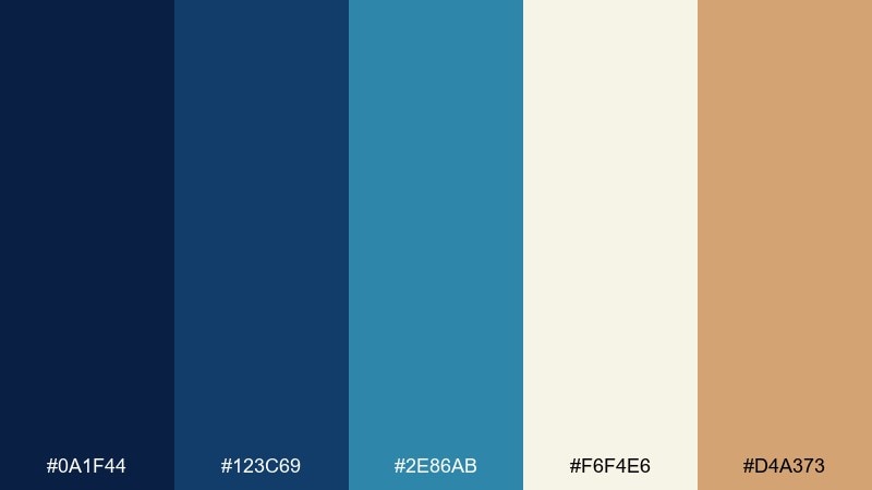 blue dome nightfall color palette with hex codes