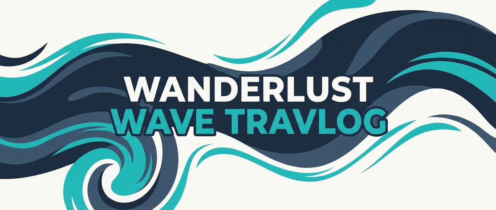 travel banner in stormy teal