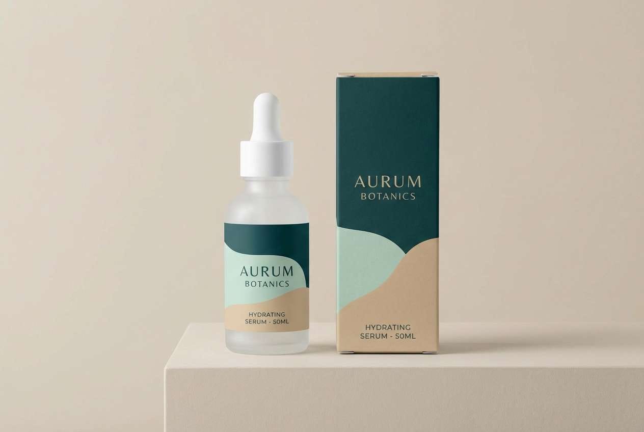 skincare packaging in mint teal