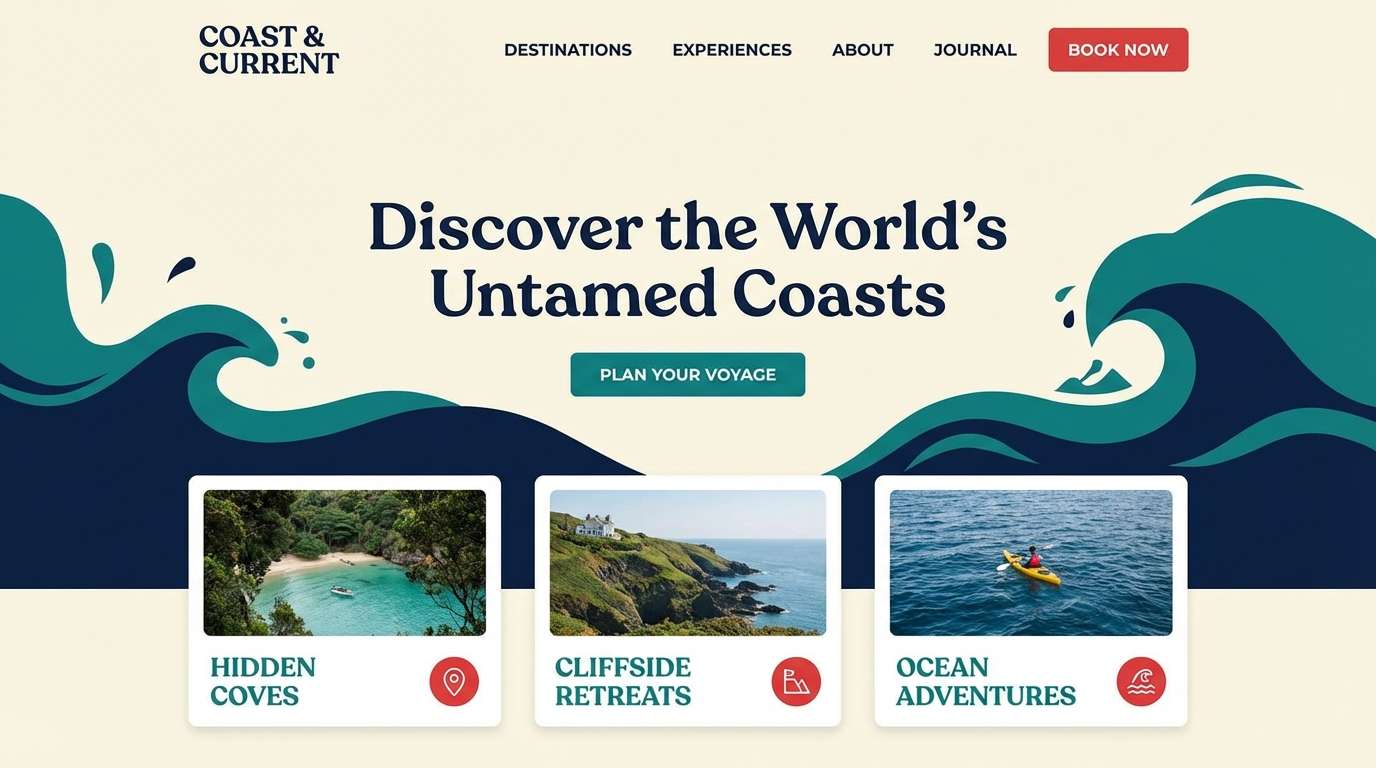 coastal travel hero ui