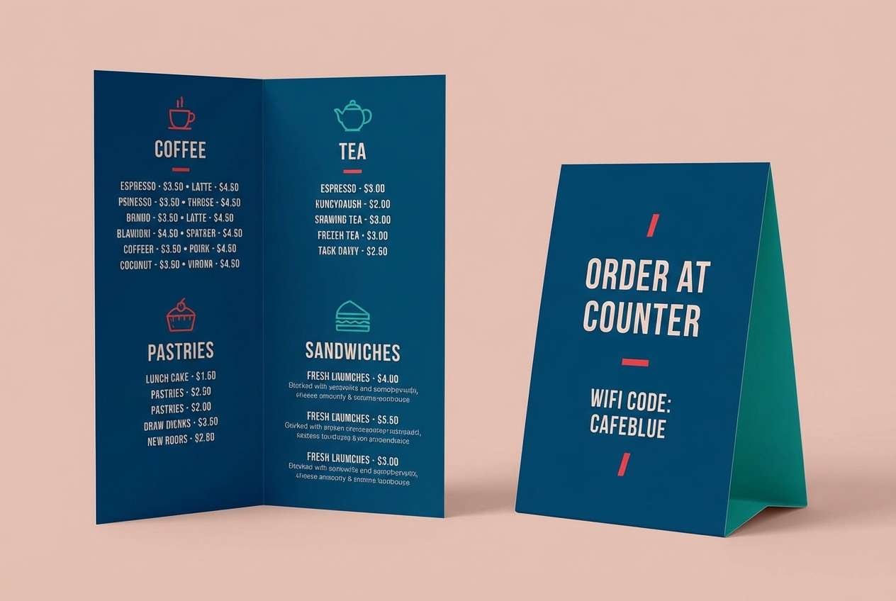 cafe menu layout