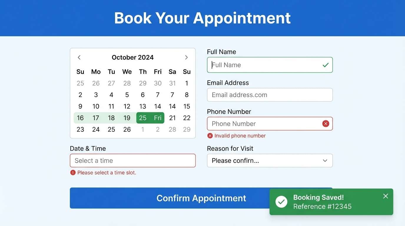 appointment booking ui