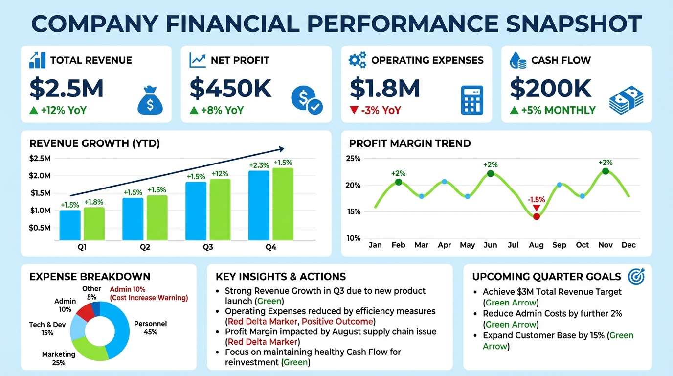 financial report infographic