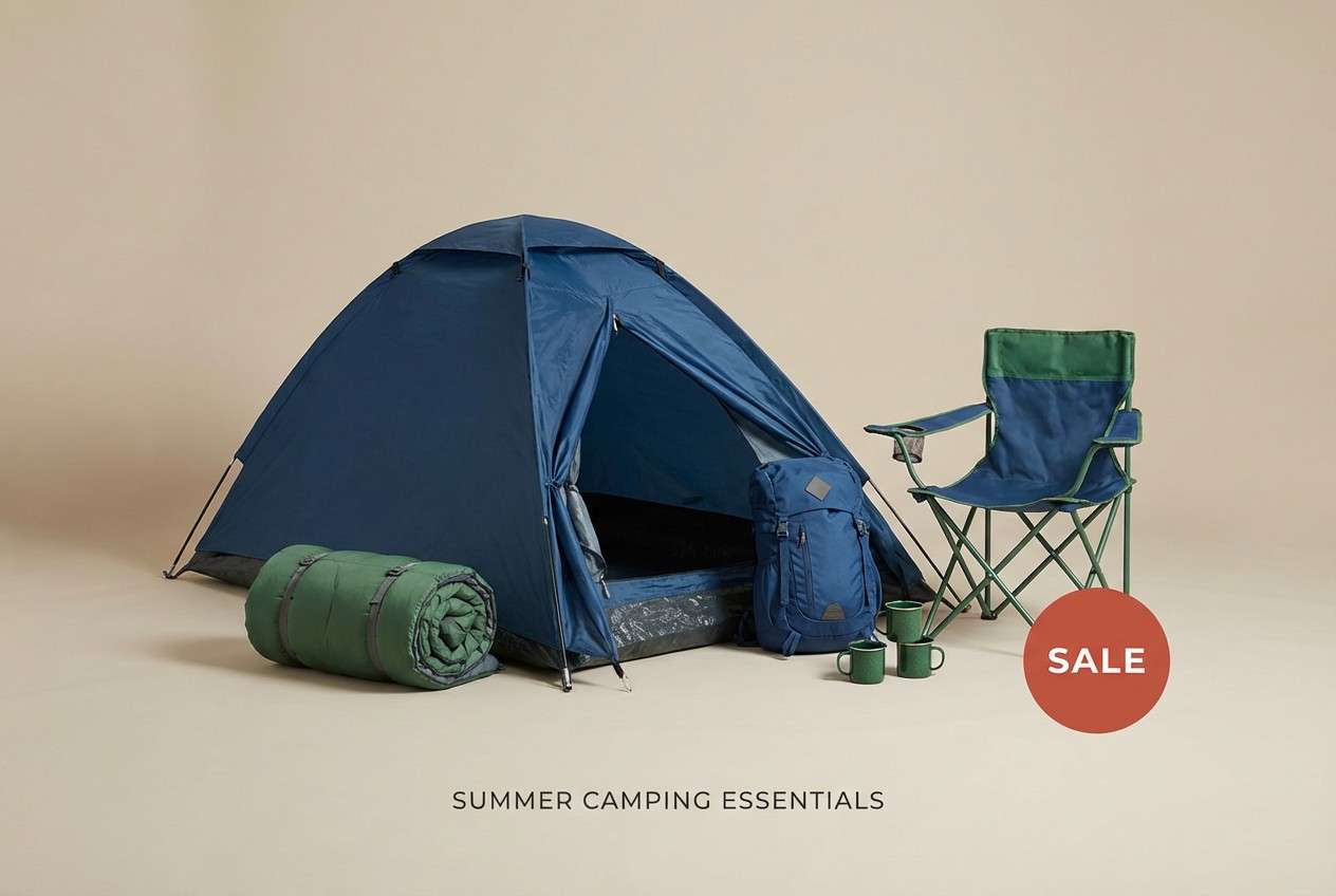 camping gear studio ad
