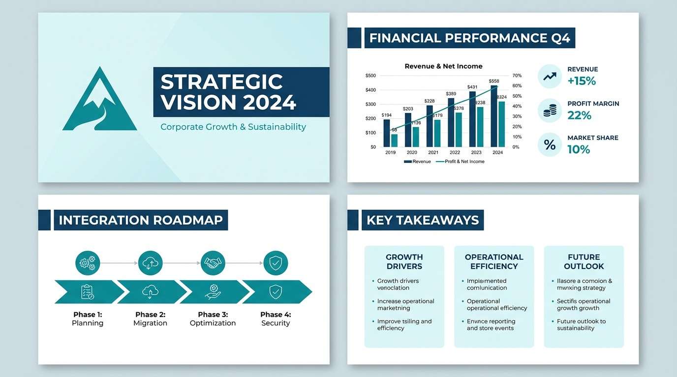 teal corporate slide design