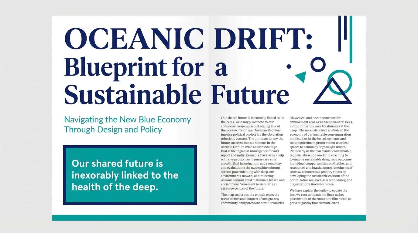 teal editorial layout spread