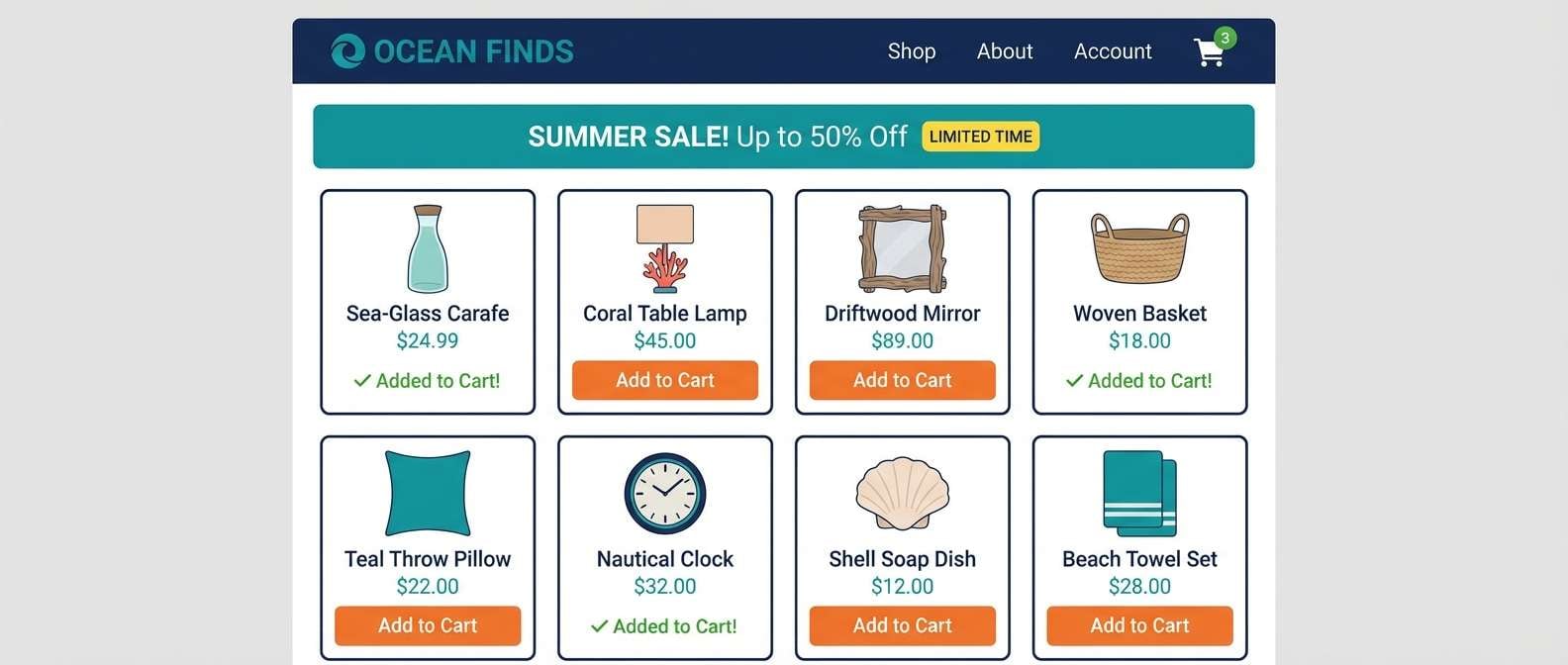 ecommerce homepage ui