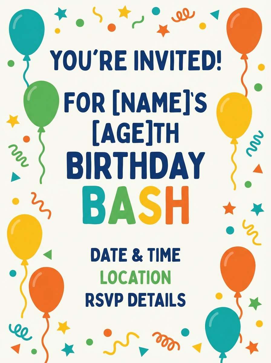 kids birthday invite