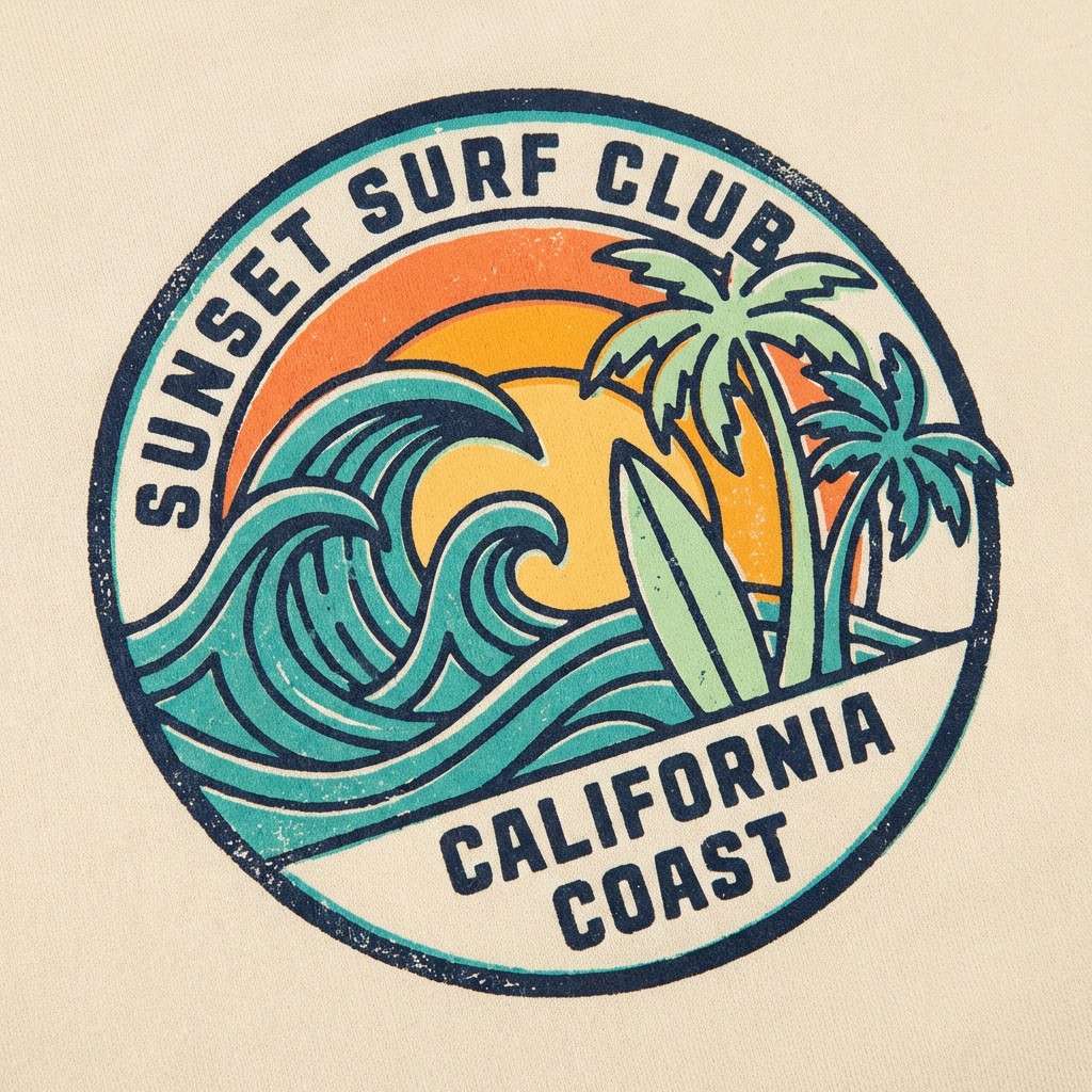 retro surf tshirt