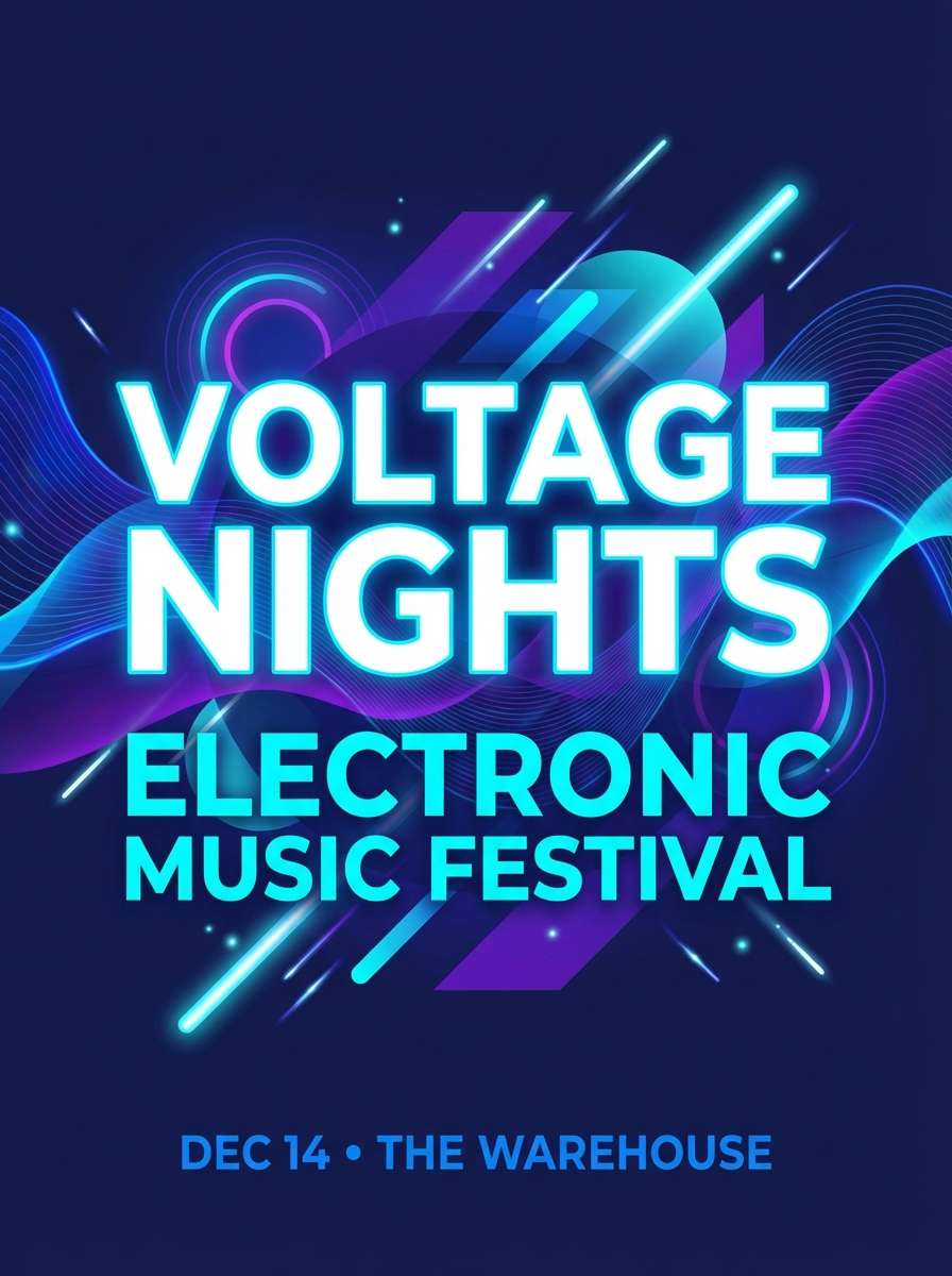 electronic poster in deep blue