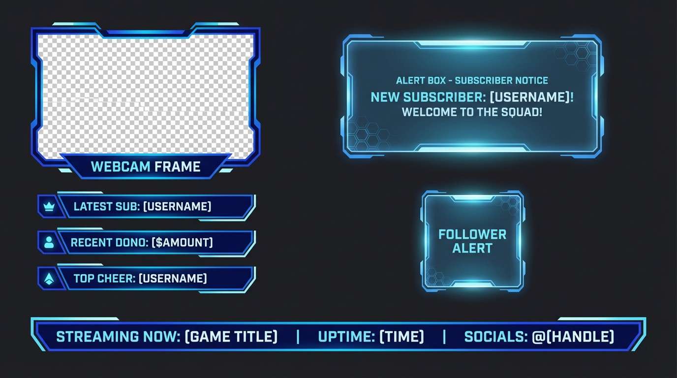 stream overlay in electric blues