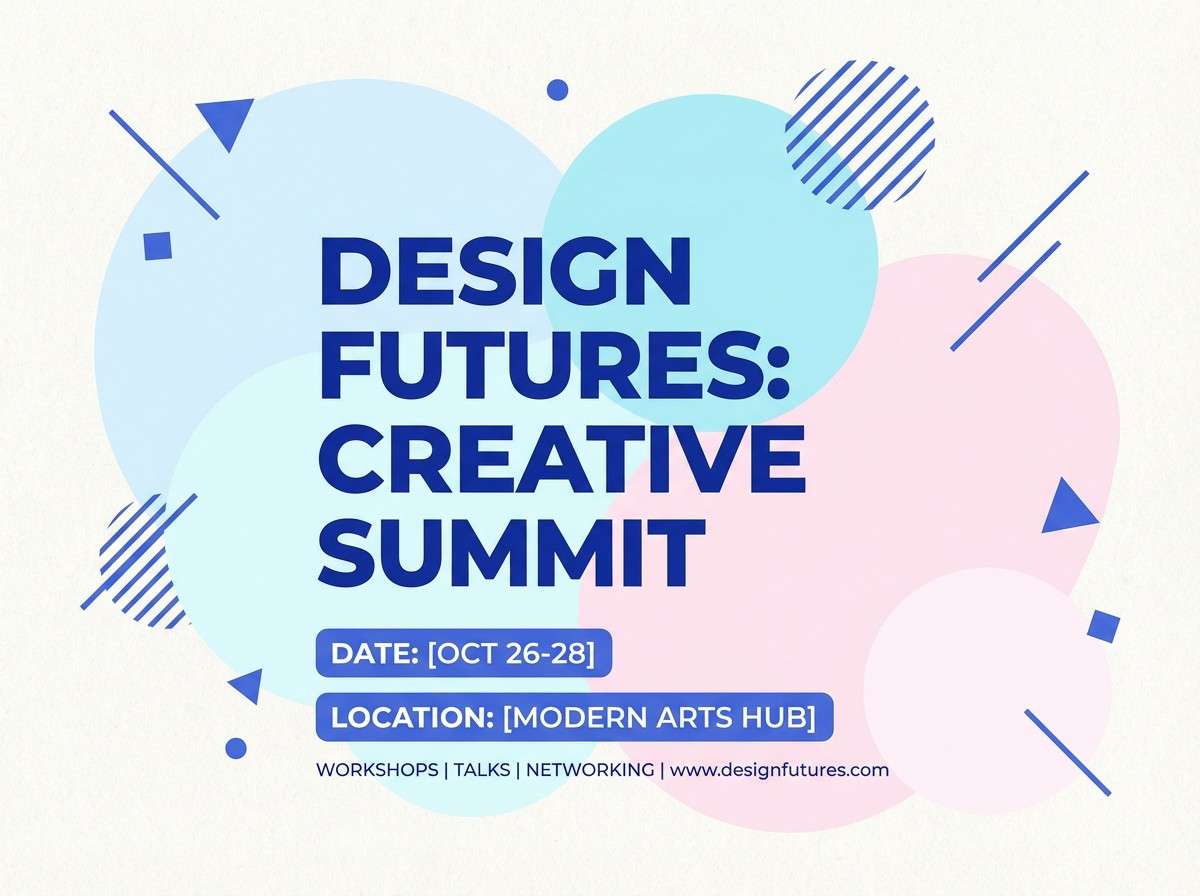 summer pop-up flyer in pastels