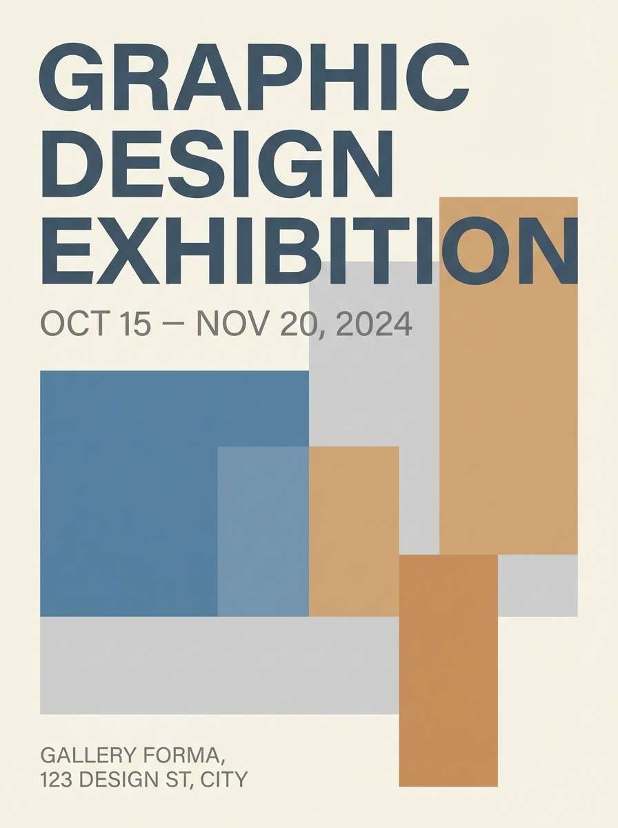 minimal exhibition poster in neutrals