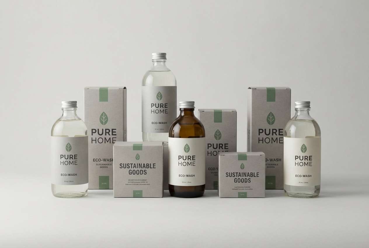 household packaging in cool grays