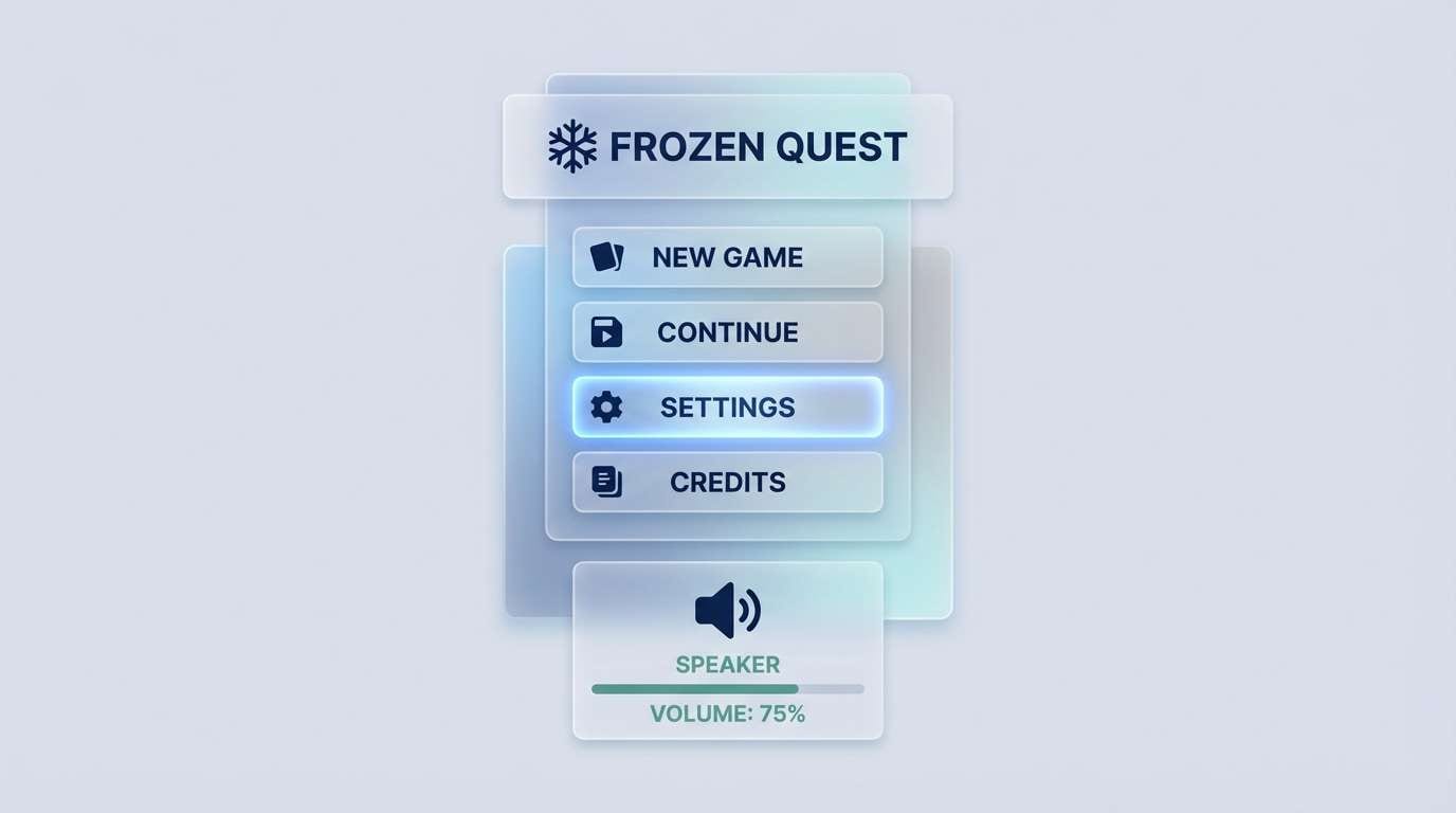 game ui in icy blues