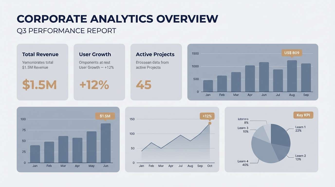 analytics dashboard in cool grays