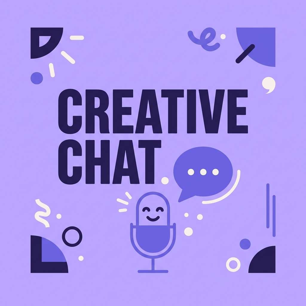 podcast cover in berry lilac