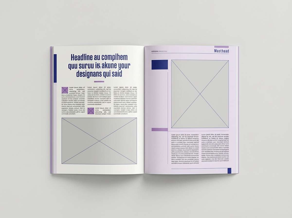 editorial layout in frosted plum