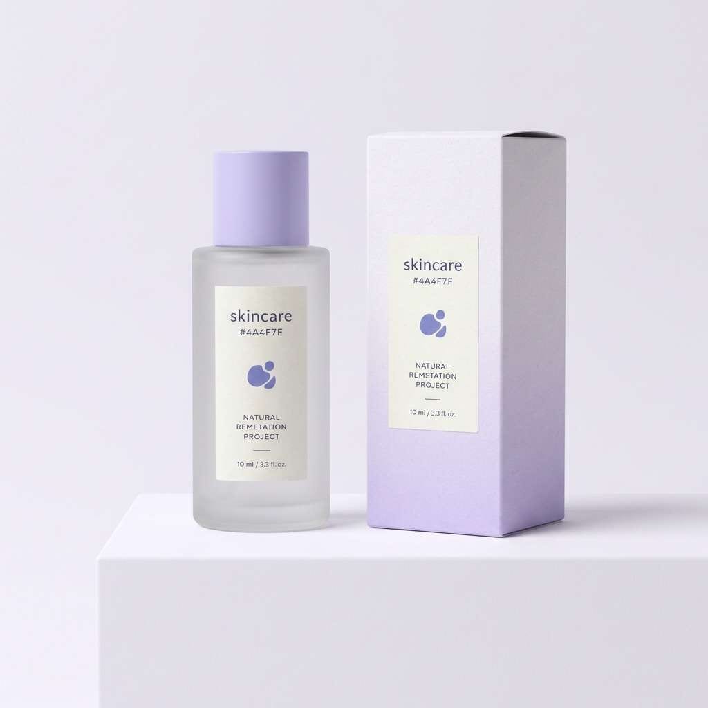 skincare packaging in lavender frost