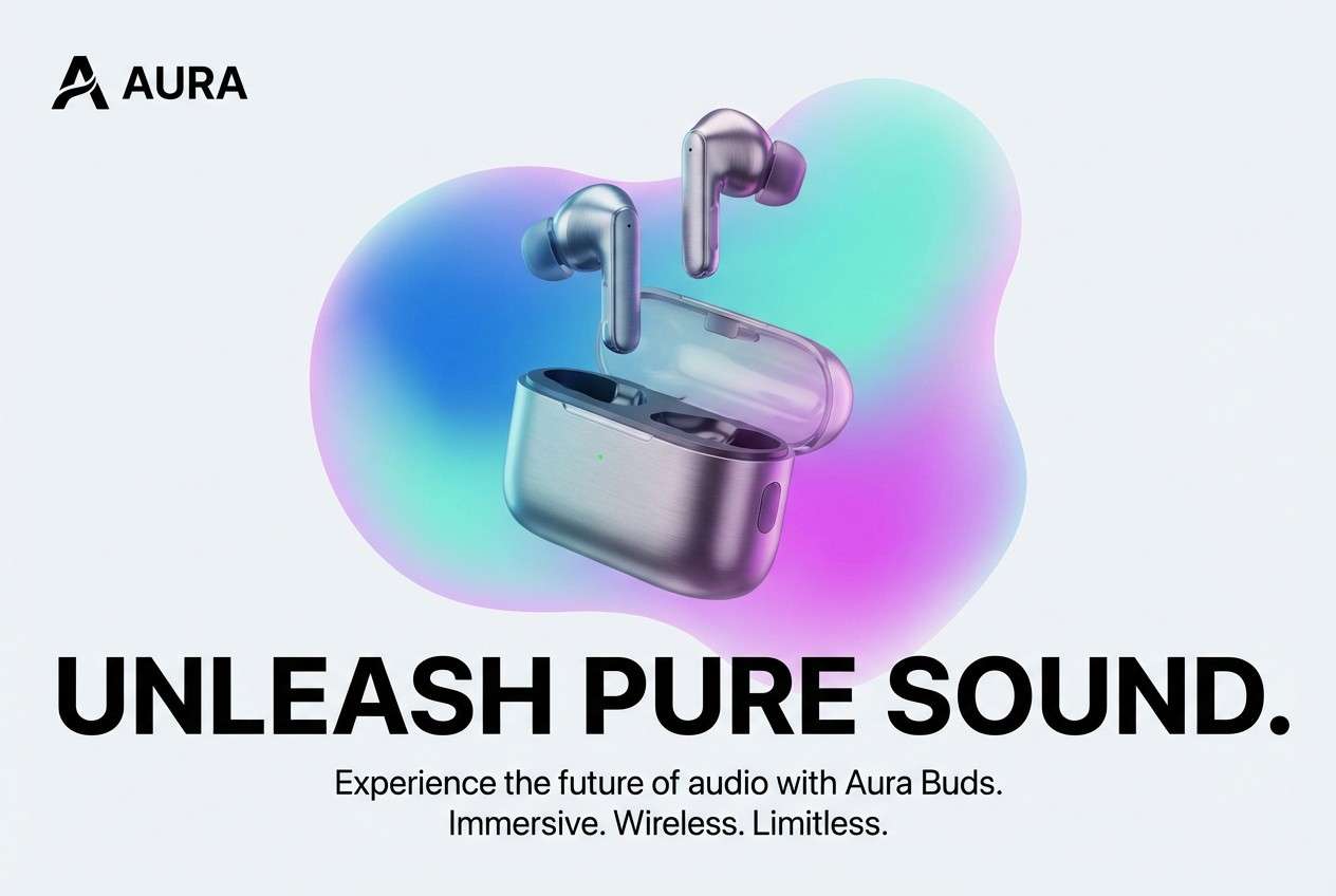 holographic tech ad layout