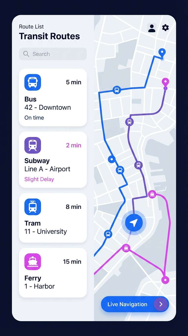 transit app ui
