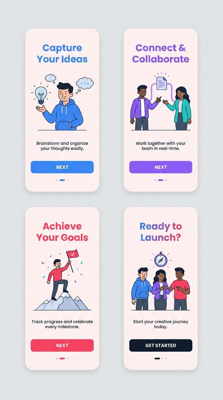 app onboarding screens