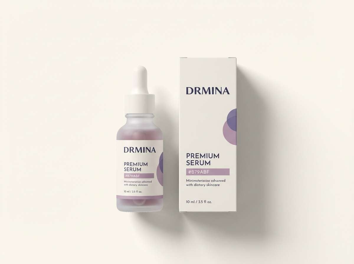 skincare packaging in mauve tones