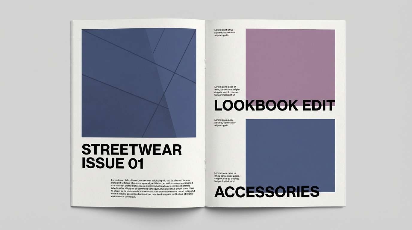 streetwear lookbook in muted mauve