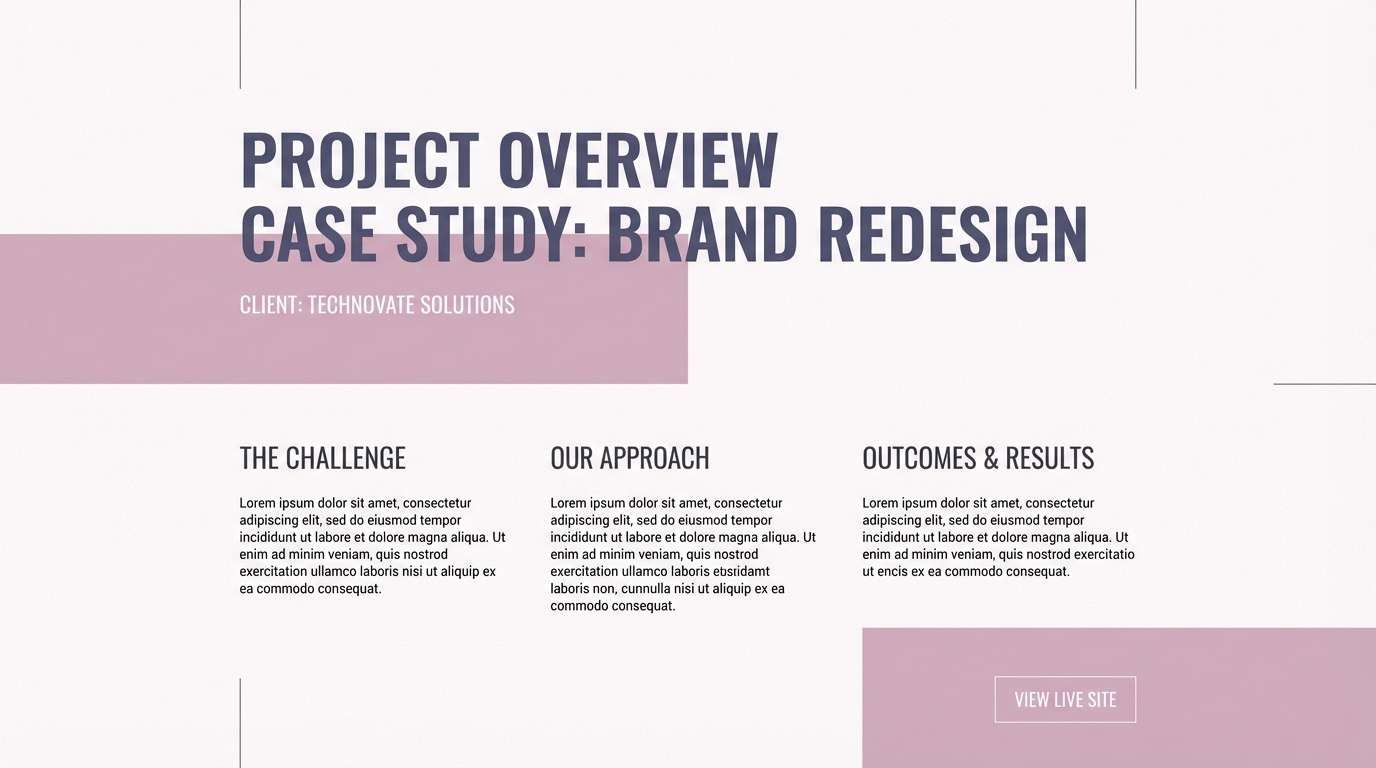 portfolio layout in soft mauve