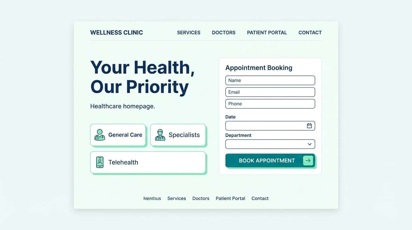 healthcare ui in blue mint