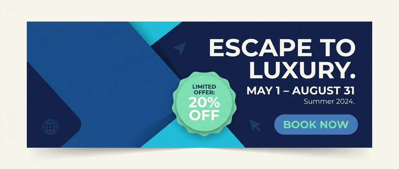 hotel banner in blue mint