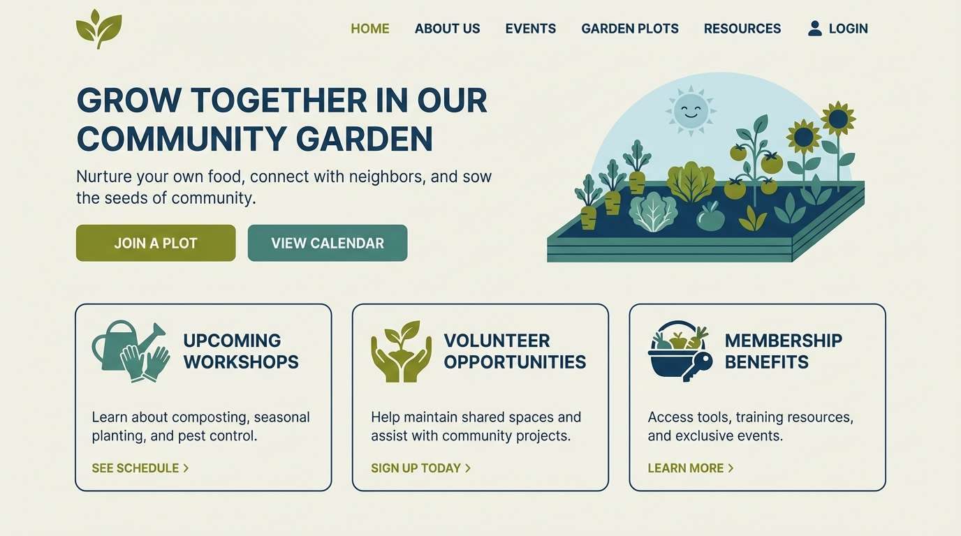 website ui in blue and olive