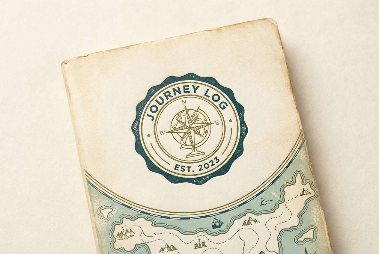 journal cover in teal and olive