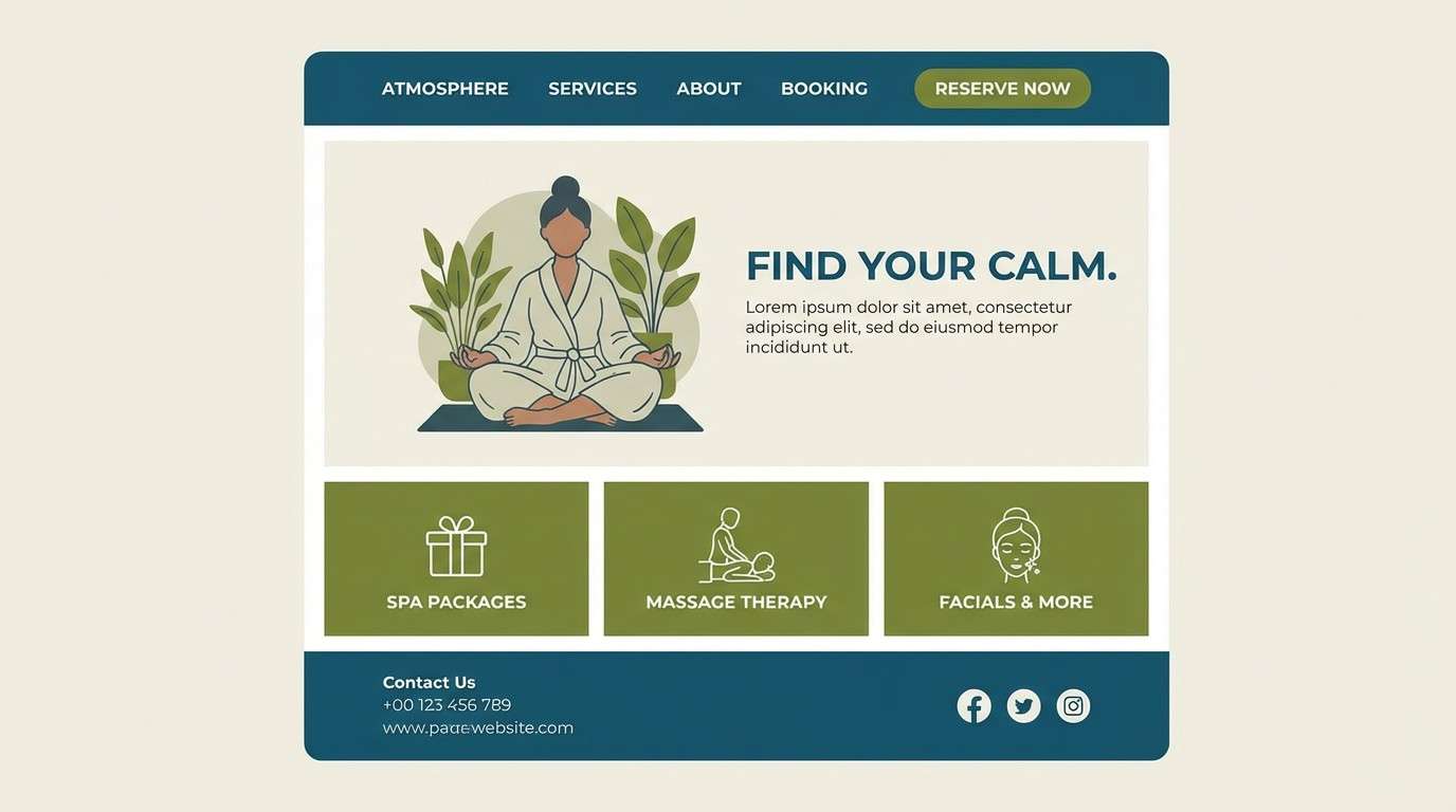 spa ui in teal and olive