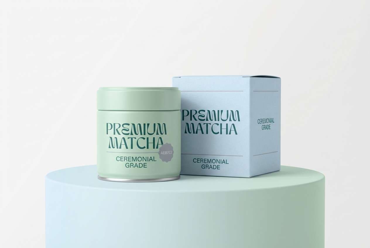 matcha packaging mockup