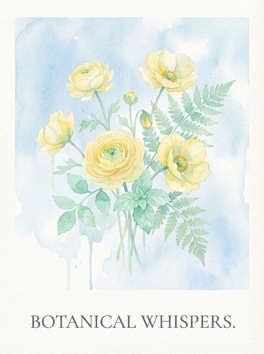 watercolor botanical poster