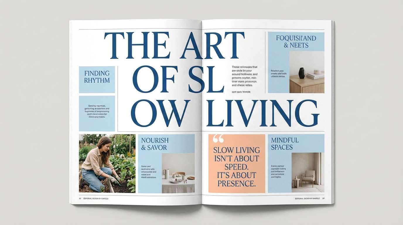 lifestyle magazine spread