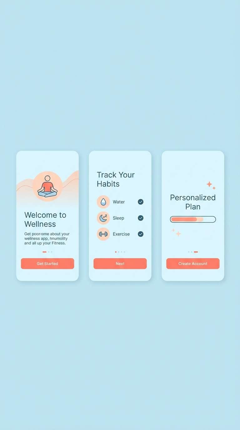 wellness onboarding screens