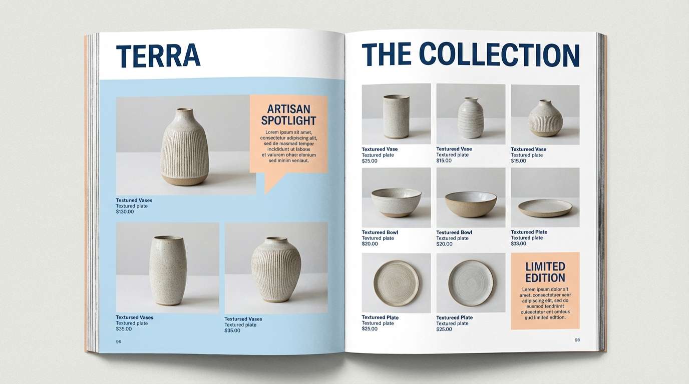 ceramics catalog spread