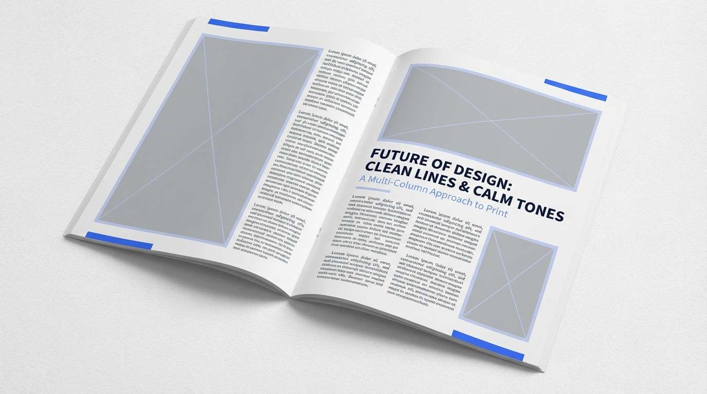 editorial spread in blueberry tones