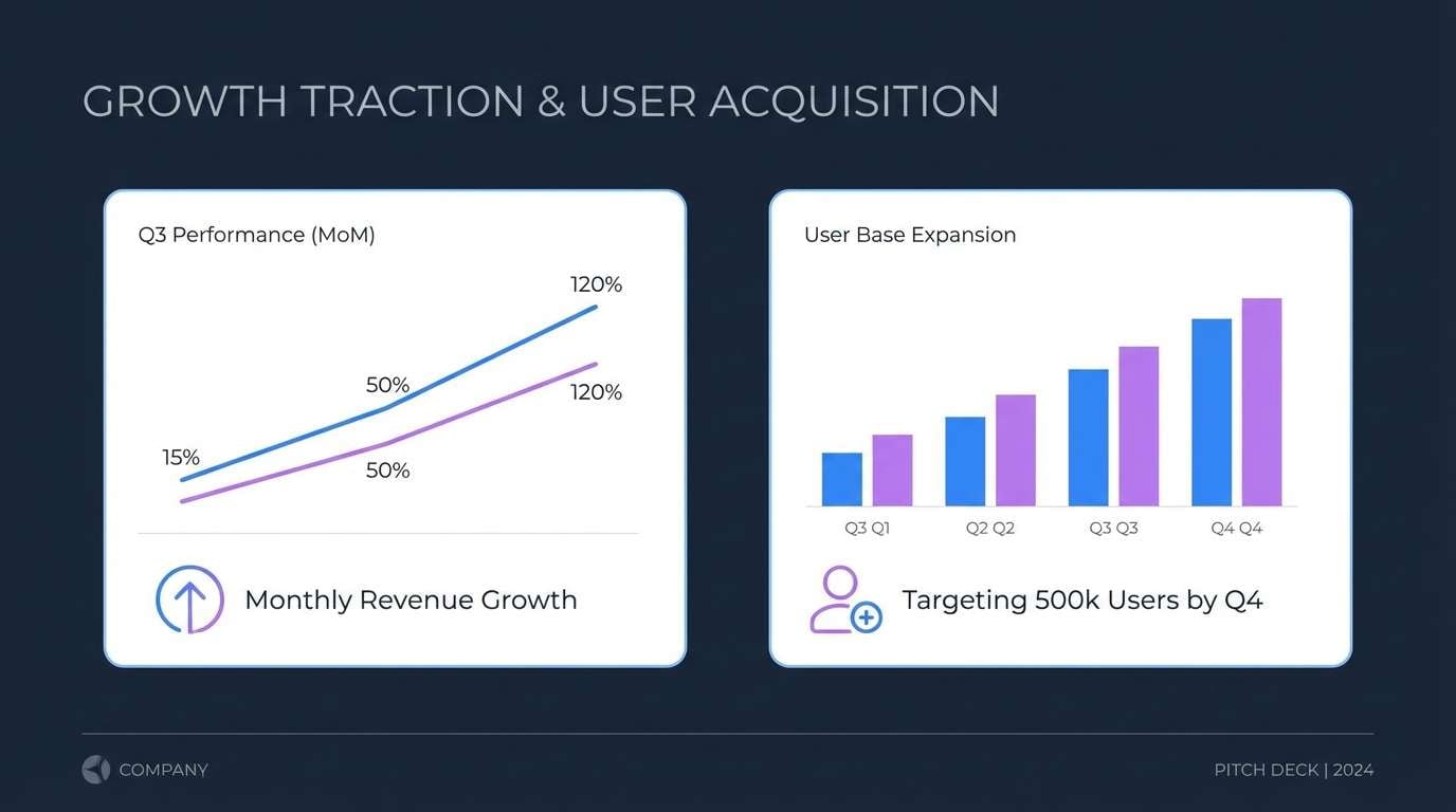 pitch deck slides in blue