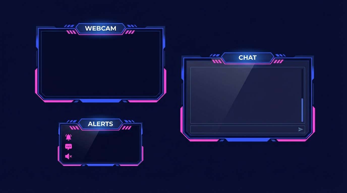 gaming overlay in berry blues