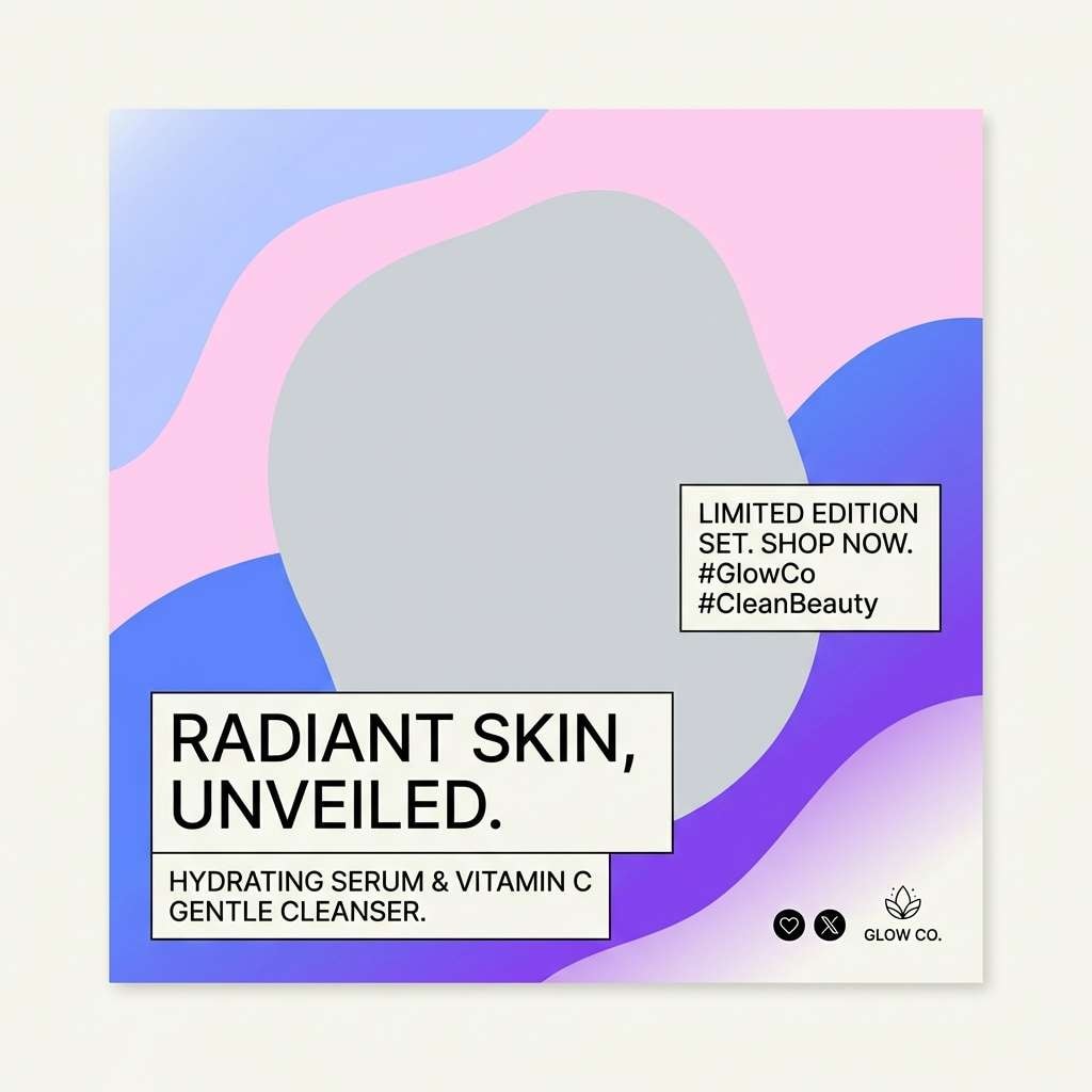 beauty post template in pastels