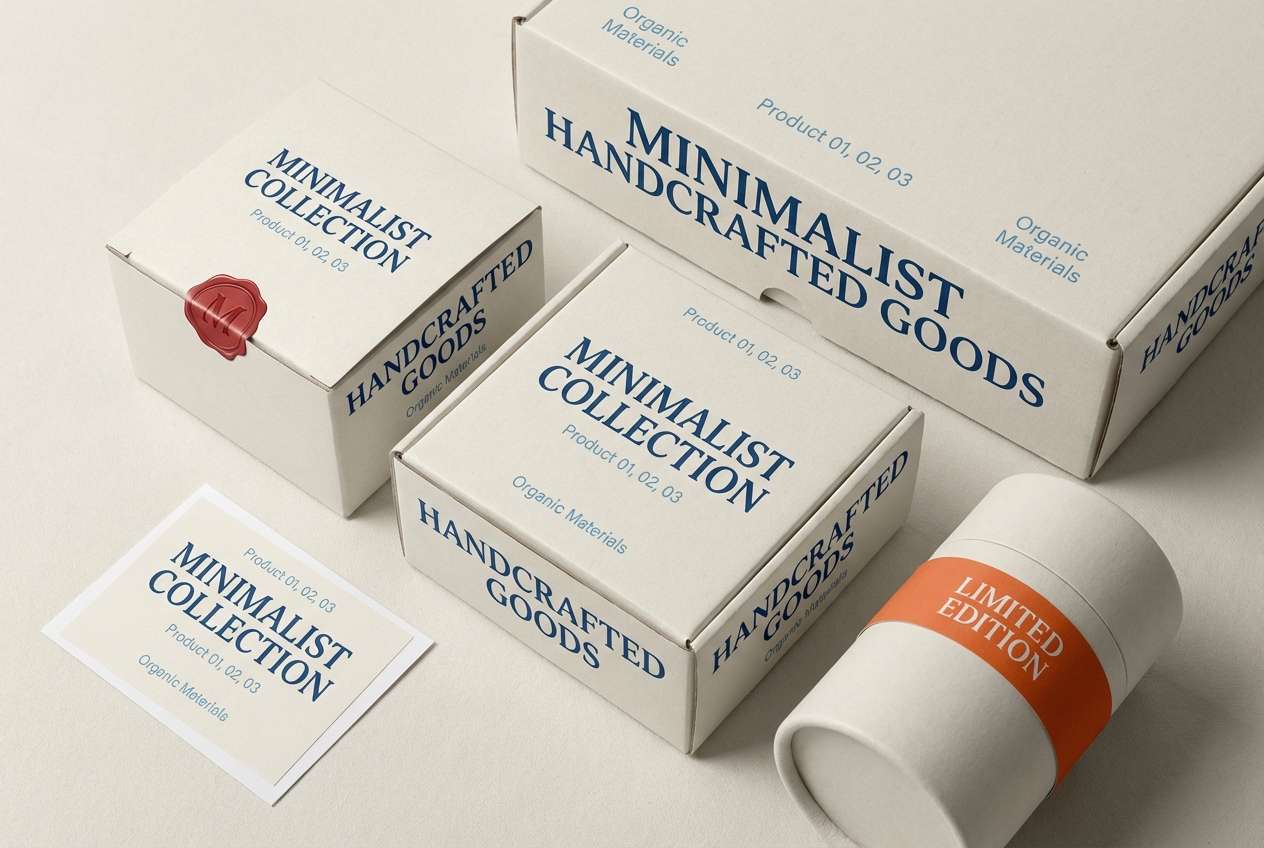 minimal packaging label set