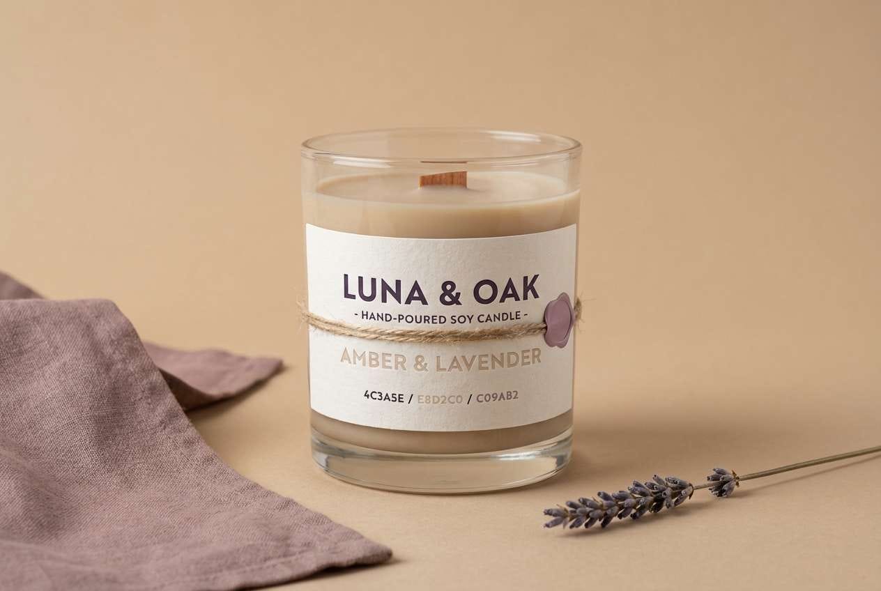 cocoa petal candle label